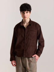 Coffee Brown Corduroy Oversized Shirt